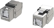 LINKUP - RJ45 Connectors Cat6A (2 Pack) Shielded Keystone Jack Zinc-Alloy Housing Modular Terminatio