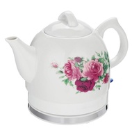 1.2L Electric Tea Water Kettle Ceramic Pot With Floral Roseqq-3862
