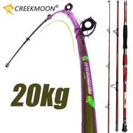 1.8M 2.1M  2.4M Portable 3-Piece Fishing Rod Travel Surf Saltwater Carbon Spinning Rod 30-50lb Boat 