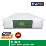 SonoFlex DURA S Mattress, 8in Bonnell Coil &amp; Spinal Foam, Available Sizes (King, Queen, Super Single, Single)