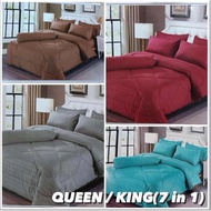 💥TOTO Comforter CADAR HOTEL SINGLE/QUEEN  / king 7IN1 COMFORTER cadar plain