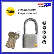 Yale Y120/60/135/1/5 - Padlock with 5 keys -Silver