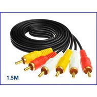 Stereo/VCR RCA Cable / 3*RCA PLUG to 3*RCA PLUG / 1.5M