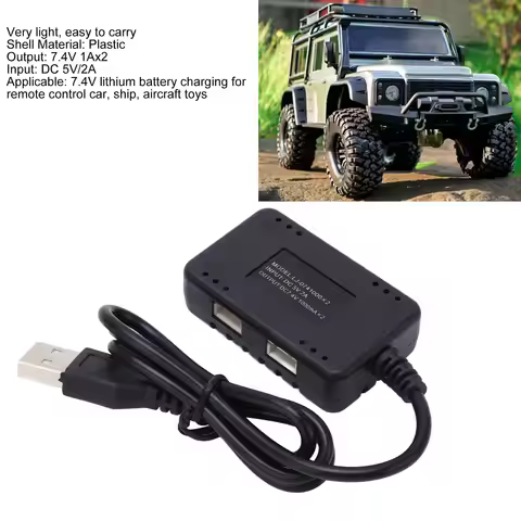 New 2 in 1 7.4V LiPo Battery Balance Plastic USB with Indicator Light for Wltoys RC Cars and Boats R