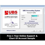 UBS Accounting System & Stock Control Ver. 9.1 Keyless Full Version (Single User) - Free 1 Year Onli