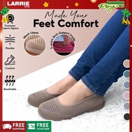 LARRIE Ladies Stretchable Casual Comfort Sneakers - 7 Colors Available | Sandal Bertutup Shoes Flat 