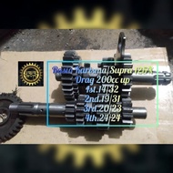 MESIN Racing Ratio Gear HONDA Kharisma Supra 125X Racing Drag 201m 200cc Engine Gear Size 1st.14/32;