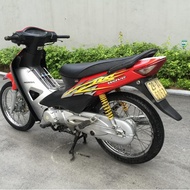 TRỌN BỘ TEM XE WAVE RS 100 TEM 3 LỚP DÁN DÀN ÁO XE WAVE RS 100 NHƯ ZIN THEO XE (MÀU ĐỎ)