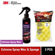 3M™ Extreme Spray Wax 39034E 400มล. สเปรย์เคลือบเงาสีรถยนต์ + ฟองน้ำล้างรถ Car Wash Sponge