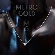 18K Saudi WHITE Gold Cat's Eye Pendant with WHITE Gold Foxtail Necklace