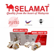 SELAMAT ( MODEL: MA18 ) 13AMP PLUG TOP / SELAMAT ( MODEL: MA15) 15AMP PLUG TOP. SIRIM