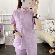 【Ready Stock】❀ baju scrub medical Nurse suit short-sleeved female sister-in-law split nursing oral dental work rehabilitation center