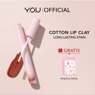 YOU SIMPLICITY COTTON LIP CLAY - LIP STAIN LIPSTICK SOFT MOISTURIZING