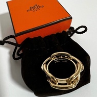 Hermes 愛馬仕 9成新 Regate 豬鼻造型金色絲巾扣