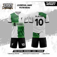 HIJAU L1V3RP00L AWAY GREEN WHITE 2023-2024 Short Football Jersey_ free custom name, number for adult