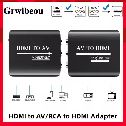 1080P HDMI-compatible To RCA AV Converter Adapter AV To HDMI Audio Video Adapter HDMI2AV Support NTS