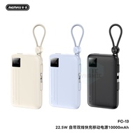 【3C Certified】Remax FC-13 10000mAh Powerbank 22.5W Fast Charging Power Bank Built-In Cable Small