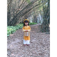 Ao Dai CNY, Velvet Ao Dai, Traditional Velvet Ao Dai with Pants for Children