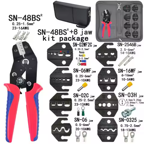Crimping Pliers Set SN-48BS(=SN-48B+SN-28B) Jaw Kit for 2.8 4.8 6.3 VH3.96/Tube/Insulation Terminals