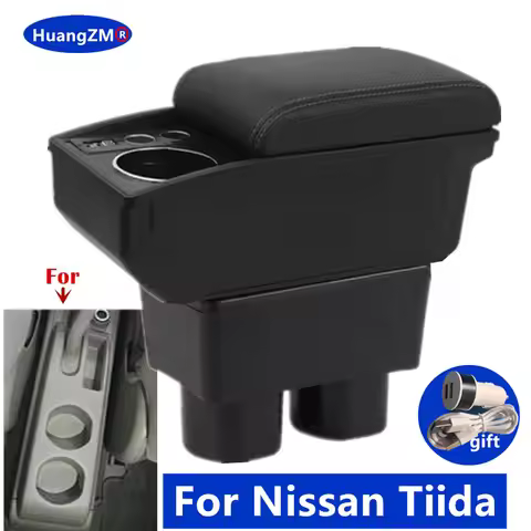 For Nissan Tiida C11 Armrest Box For Nissan Tiida Latio Sylphy Versa Car Armrest double-layer storag