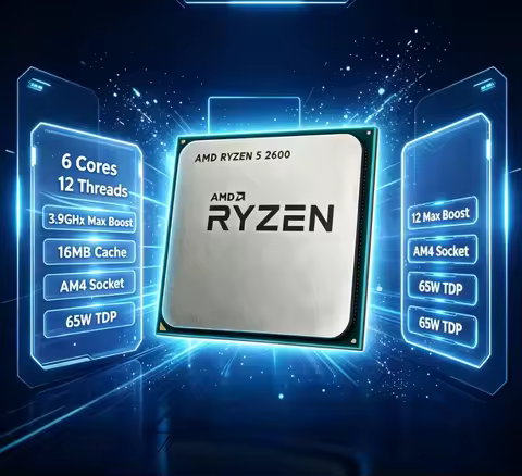 AMD Ryzen 5 2600 Balanced Performance Processor 6 Cores 12 Threads 65W TDP Matches Full AM4 Mainboar