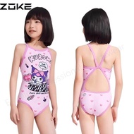 Zoke Girls Training Swimsuit Chlorine Resistant Professional Swimsuit for Competition Quick-Drying B