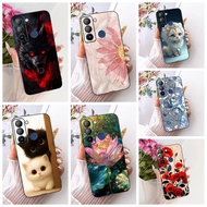 Casing Tecno Pop 5 LTE Back Cover Aesthetic Cute Cat Fashion Funny Painted Case Tecno BD4 BD4i BD4a