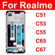 For Realme C51 C53 C55 C65 C67 5G Front LCD Frame Cover LCD Housing Holder Bezel Case Flex Replaceme