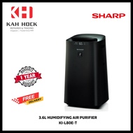SHARP KI-L80E-T HUMIDIFYING AIR PURIFIER 3.6L 62M²  (BLACK) - 1 YEAR WARRANTY