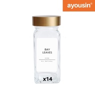 ✗AYOUSIN Gold Glass Spice Jar Condiments Container Organizer 120ml 180ml