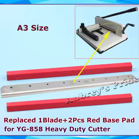 A3 Size 1Pc Blade +2Pcs Red Base Pad YG-858 868 Replaced Steel Blade for Heavy Duty Stack Paper Ream
