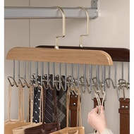 8 Hooks Solid Wooden Clothes Hanger Household Solid Wood 8 Hook Clothes Hanger Underwear Organizer