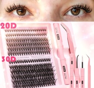 Volume Lash Clusters Kit 20D 30D 8-16mm D Curly Wispy 3D Diy Extension