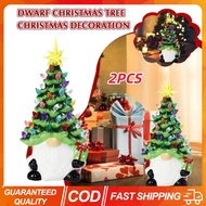 2PCS Christmas Elf Tree Decoration with Lights Battery Operated LED Gnome Figurine Light Up Resin Ta