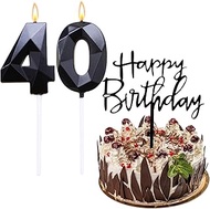 Bolosa Candle 40th Birthday Woman Man, Birthday Candle 40 and Happy Birthday Plug-in Card, 40th Birt