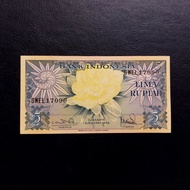 Uang Kuno 5 Rupiah Seri Bunga/Burung Tahun 1959 -5WEL17090