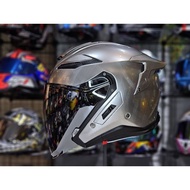 GSB Silver Chrome Fiberglass Open Face Helmet