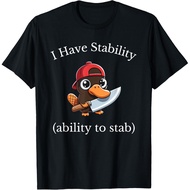 Men's cotton T-shirt I Have Stability ability to stab funny platypus T-Shirt Fast Shipping 4XL , 5XL