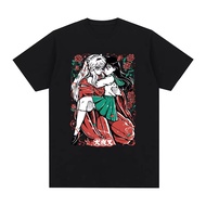 Anime Devil Dog Night Fork Sesshoumaru Higurashi Kagome Pattern Printed Men's Cotton T-shirt