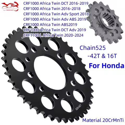 525 Front Rear Sprocket for Honda CRF1000 CRF1100 L Africa Twin Adv Sports ES DCT ABS Triumph 800 86