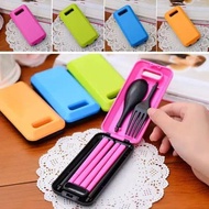 Portable folding cutlery set spoon chopsticks fork travel cutlery set