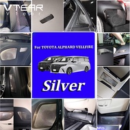 Vtear For New Toyota Alphard Vellfire 2023 2024 Car Interior Horn Cover,Stainless Steel Silver Speaker Protective Cover,Automotive Interior Modification Accessories