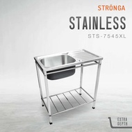 อ่างซิงค์ขาตั้ง 1หลุม 1ที่พัก LUCKY FLAME STS-7545XL สเตนเลส