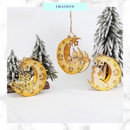 JMAISON Hari Raya Decoration Muslim Wooden Moon Craft Lighting Lampu Hiasan Bulan Ramadan Perayaan H