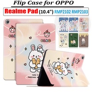 For Realme Pad Tablet 10.4-inch Fashion Cute Cartoon Flip Case RealmePad RMP2102 RMP2103 PU Leather 
