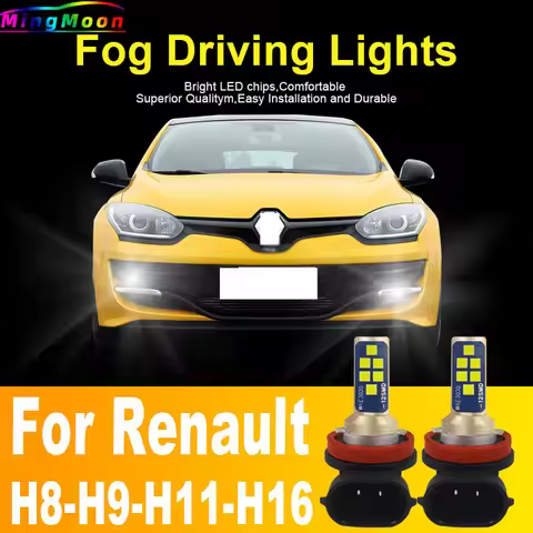 2x H11 H8 Led Fog Lights Canbus H16 H9 Car Bulb Lamp 12v 55w For Renault Megane 3 2 4 Scenic Clio Du