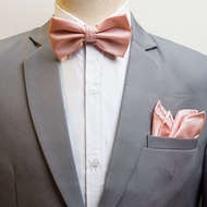 Houseofcuff Bowtie Pocket Square Handkerchief Rose Gold A44