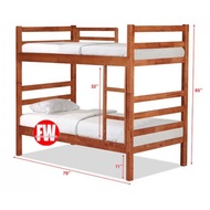 SOLID WOODEN DOUBLE DECKER BED FRAME SINGLE BUNK BED (ADD ON MATTRESS AVAILABLE)