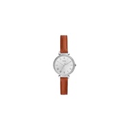 Fossil Kinsey ES4446 Brown Leather Silver Fossil Brown Leather Silver Quartz Analog Women's Watch [Bottle]