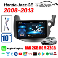 AO HONDA JAZZ GE 2008-2013 10 นิ้ว RAM2GB ROM16GB~ROM32GB 2din Android 12.1 เครื่องเสียงรถยนต์ 2DIN IPS FULLHD YOUTUBE WIFI GPS 2DIN เครื่องเสียงรถยนต์【พร้อมส่ง】